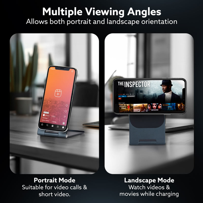 AGARO Elegant Wireless Charger, 15W, Qi-Certified, Charging Stand for iPhone 15/15 Plus/15 Pro/15 Pro Max, 14/14 Plus/14 Pro/14 Pro Max & 13/12/11 Series-4
