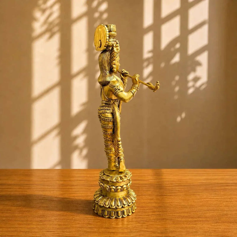 Brass Standing Krishna Idol (20 Inch)
