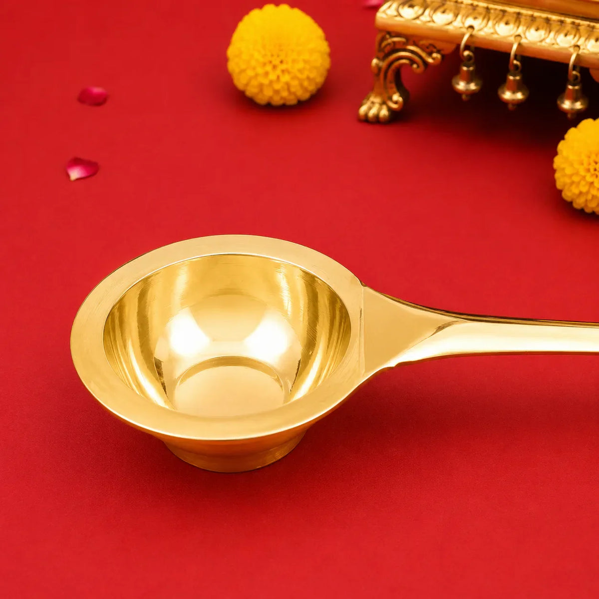 Brass Dhoop Aarti Spoon (9 Inch)