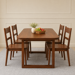 WillowCraft Solid Wood 4 seater Dining Table set