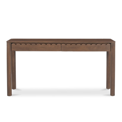 Indiana Scalloped Edge Solid Wood Console Table – Modern Minimalist Design