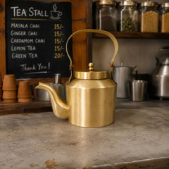 Brass Matt Finish Tea Pot/Kettle (3.7 Inch)