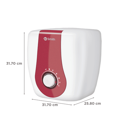 AO Smith Xpress 6 Litres 5 Star Vertical Storage Water Geyser with Glass Coated Incoloy Heating Element (White)