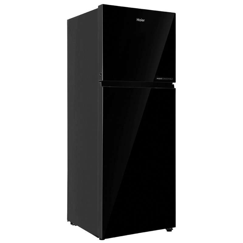 Haier 268 Litres 2 Star Frost Free Double Door Convertible Refrigerator with Turbo Icing (HRF-3182PKG-P, Black Glass)