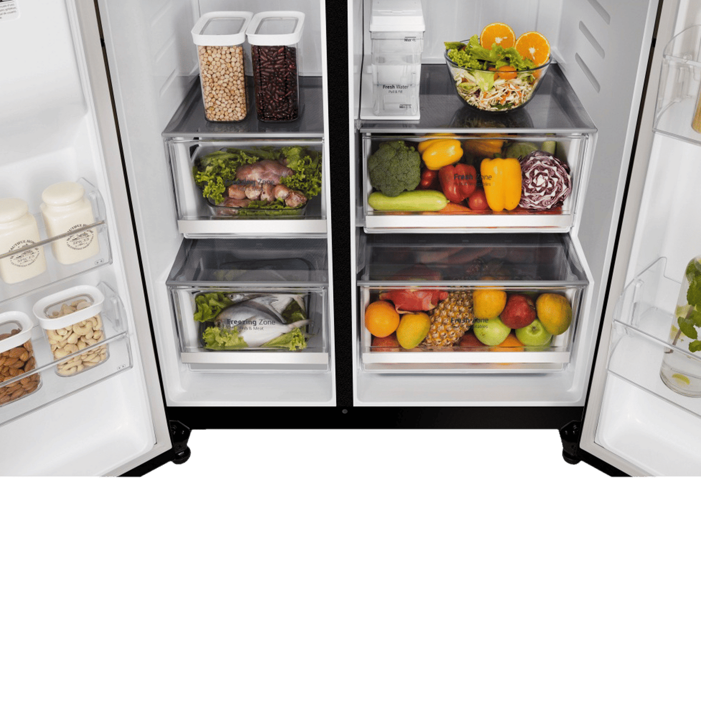LG 630 Litres 3 Star Frost Free Side by Side Door Smart Wifi Enabled Refrigerator with Multi Air Flow (GL-L257CMC3, Matt Black)