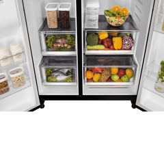 LG 630 Litres 3 Star Frost Free Side by Side Door Smart Wifi Enabled Refrigerator with Multi Air Flow (GL-L257CMC3, Matt Black)