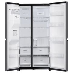 LG 630 Litres 3 Star Frost Free Side by Side Door Smart Wifi Enabled Refrigerator with Multi Air Flow (GL-L257CMC3, Matt Black)