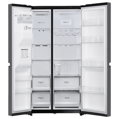 LG 630 Litres 3 Star Frost Free Side by Side Door Smart Wifi Enabled Refrigerator with Multi Air Flow (GL-L257CMC3, Matt Black)