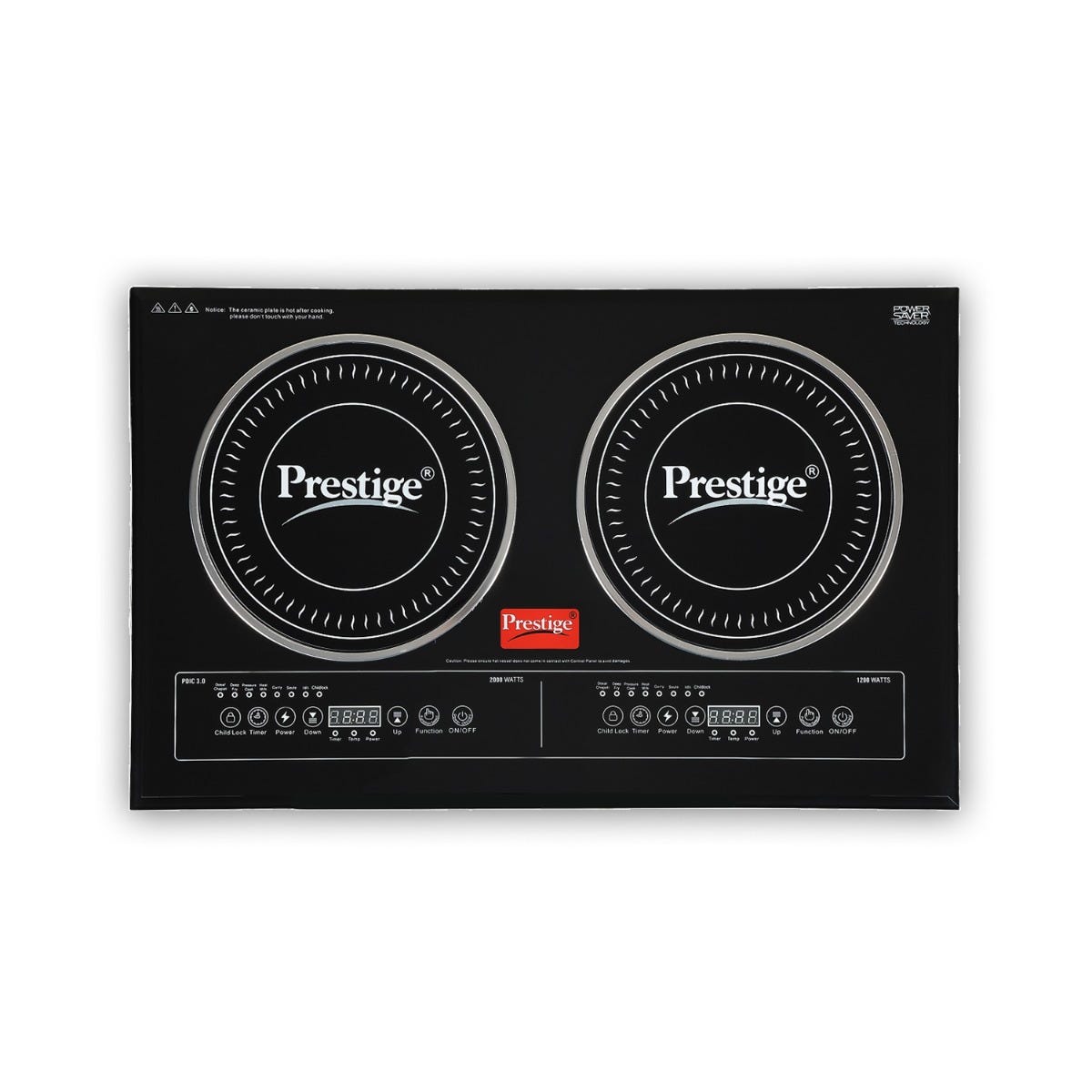 Prestige Double Induction Cooktop (PDIC 3.0) + Prestige TRIPLY Splendid 4 Pc Cookware Set: Fry Pan 22cm, Kadai 22cm, Saucepan 14cm, SS Lid 24cm, Gas & Induction Compatible, 15Y Warranty