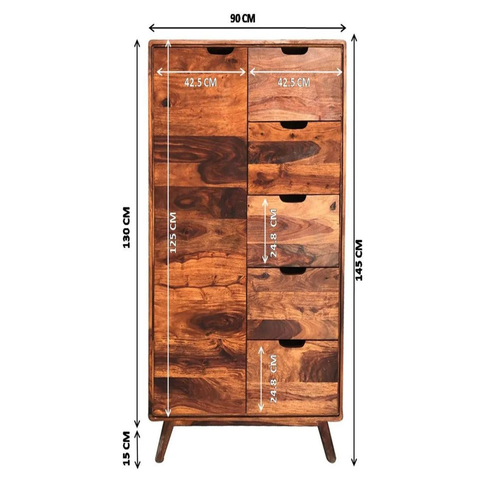 Bangalore Solid Sheesham Wood Tall Storage Cabinet