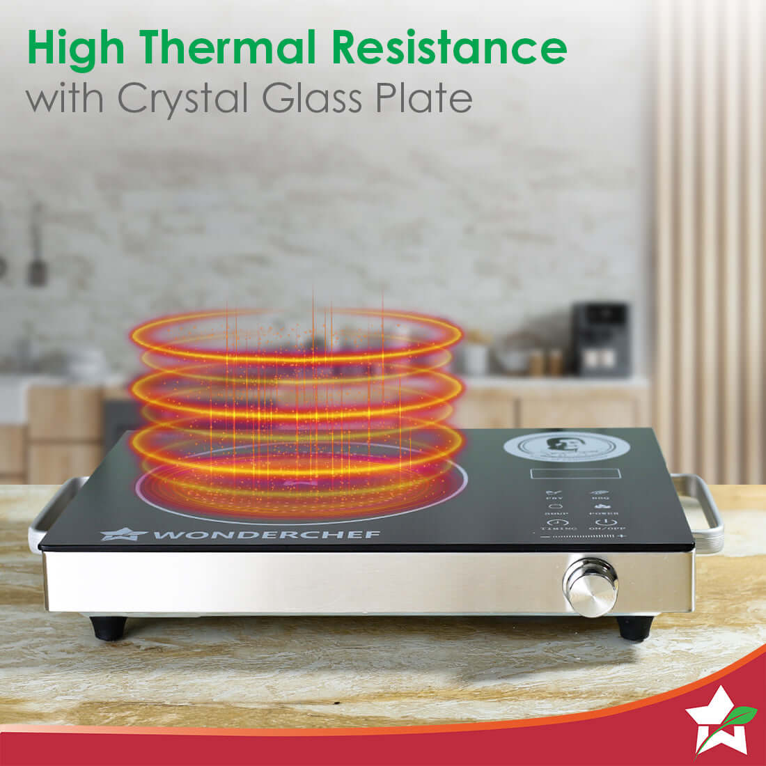 Wonderchef Easy Cook Infrared Cooktop | 2200W | LED Digital Panel | Smart Touch Buttons | 2 Year Warranty