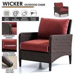 Propria Outdoor Sofa Set  2 Single seater with 2 ottoman  (Brown)