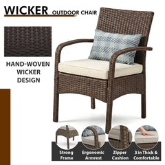 Canapa Outdoor Sofa Set 2 Seater , 2 Single seater and 1 Center Table Set (Brown)