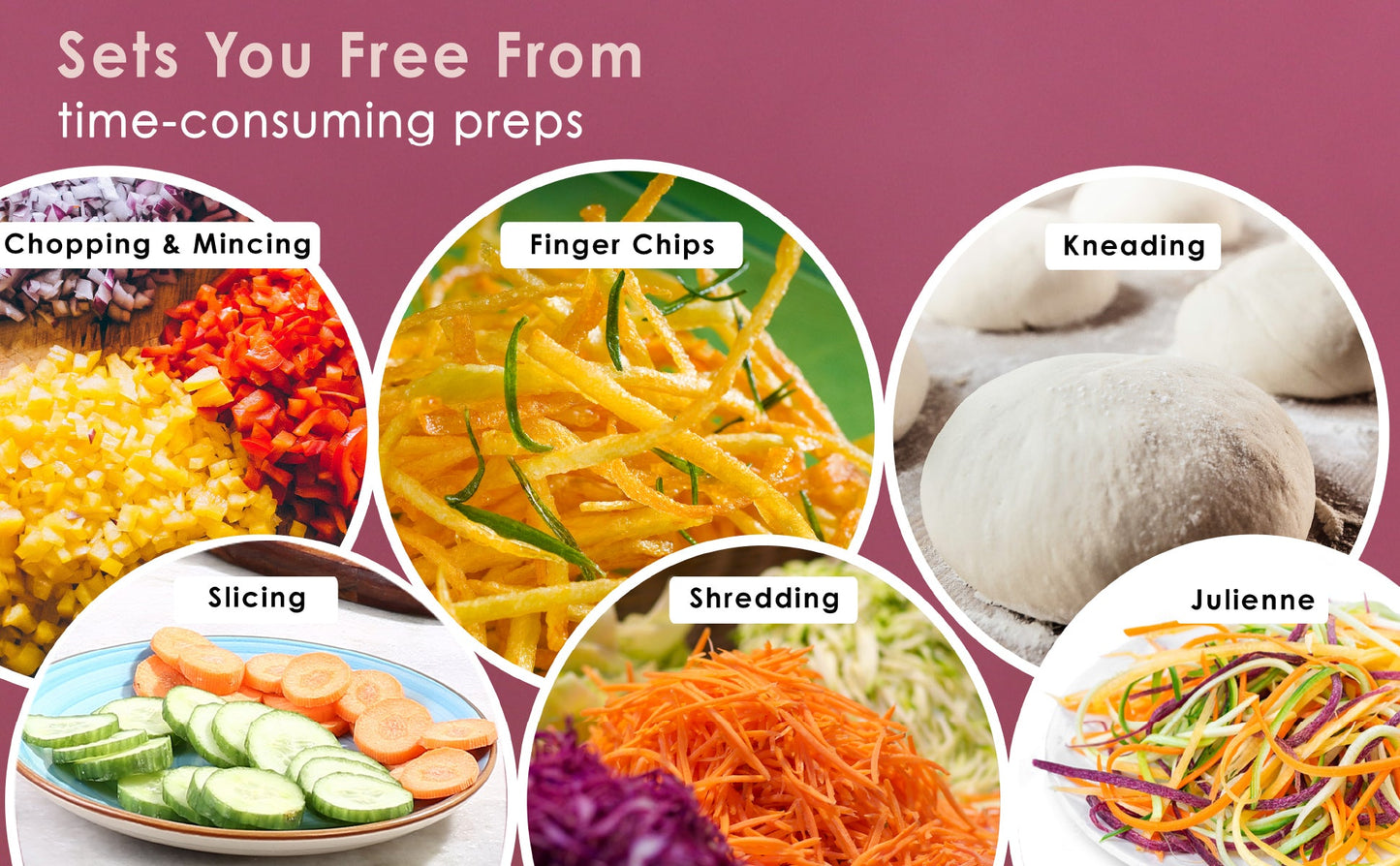 Platinum Food Processor-Mixer-Grinder | 750W Copper Motor | Blades for Slicing, Shredding, Kneading, Juliennes, French-Fries | 4 Jars for Dry/Wet Grinding, Blending | 5 Yr Warranty on Motor