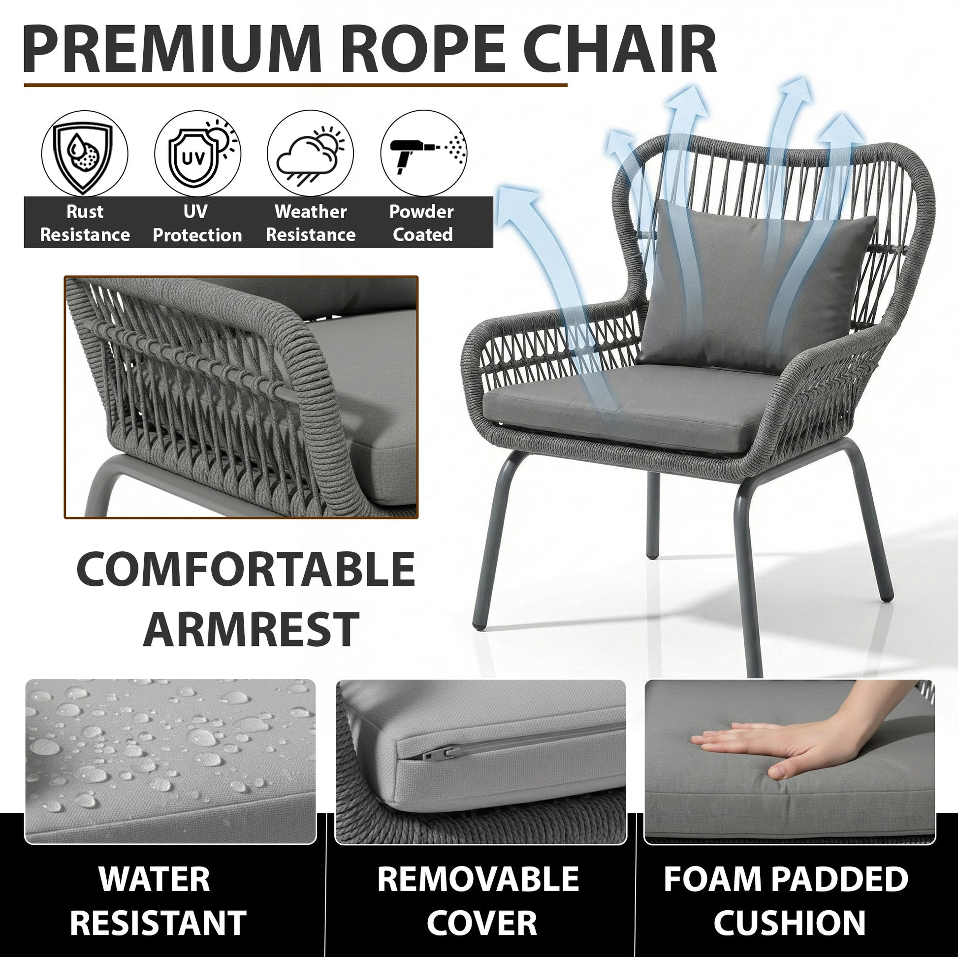 Intra Outdoor Patio Seating Set 2 Chairs and 1 Table Set
