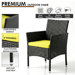 Hamper Outdoor Sofa Set 2 Seater , 2 Single seater and 1 Center Table Set (Black)