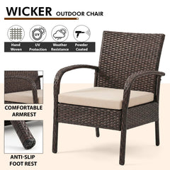 Bria Outdoor Sofa Set 2 Seater , 2 Single seater and 1 Center Table Set (Brown)