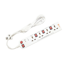 4x4 Socket Extension Board with 2 Metre Wire (White)