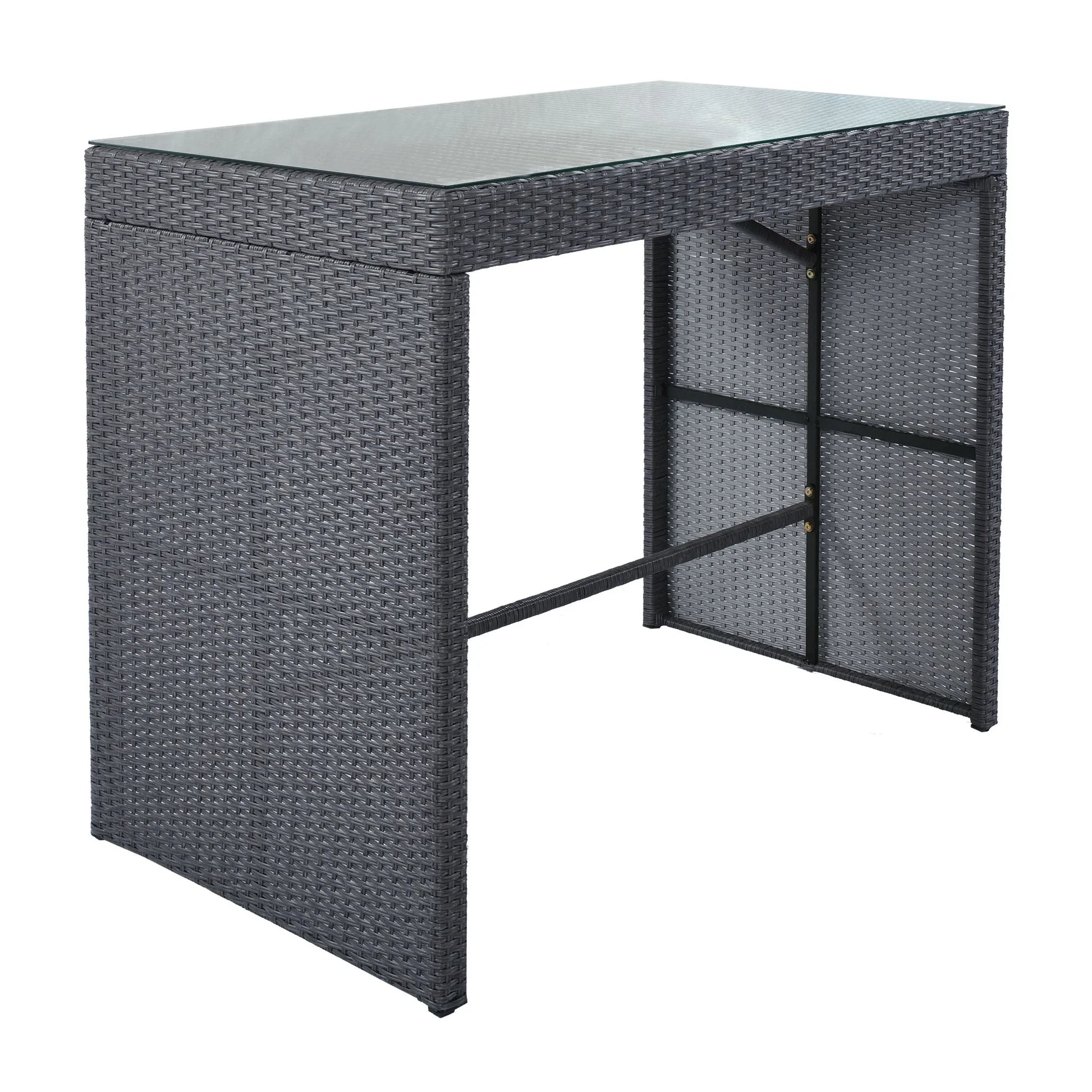 Espiritu Outdoor Bar Sets 4 Stools and 1 Table Patio Bar Set (Grey)