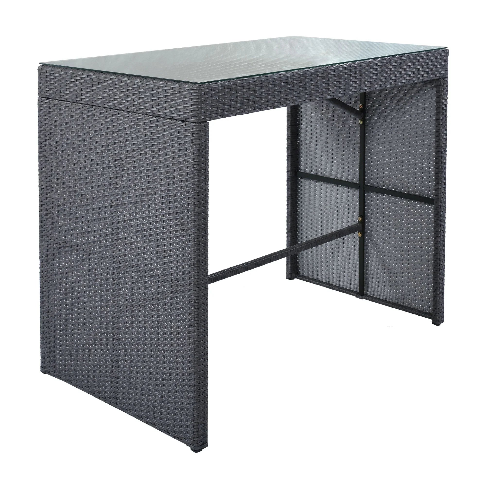 Espiritu Outdoor Bar Sets 4 Stools and 1 Table Patio Bar Set (Grey)
