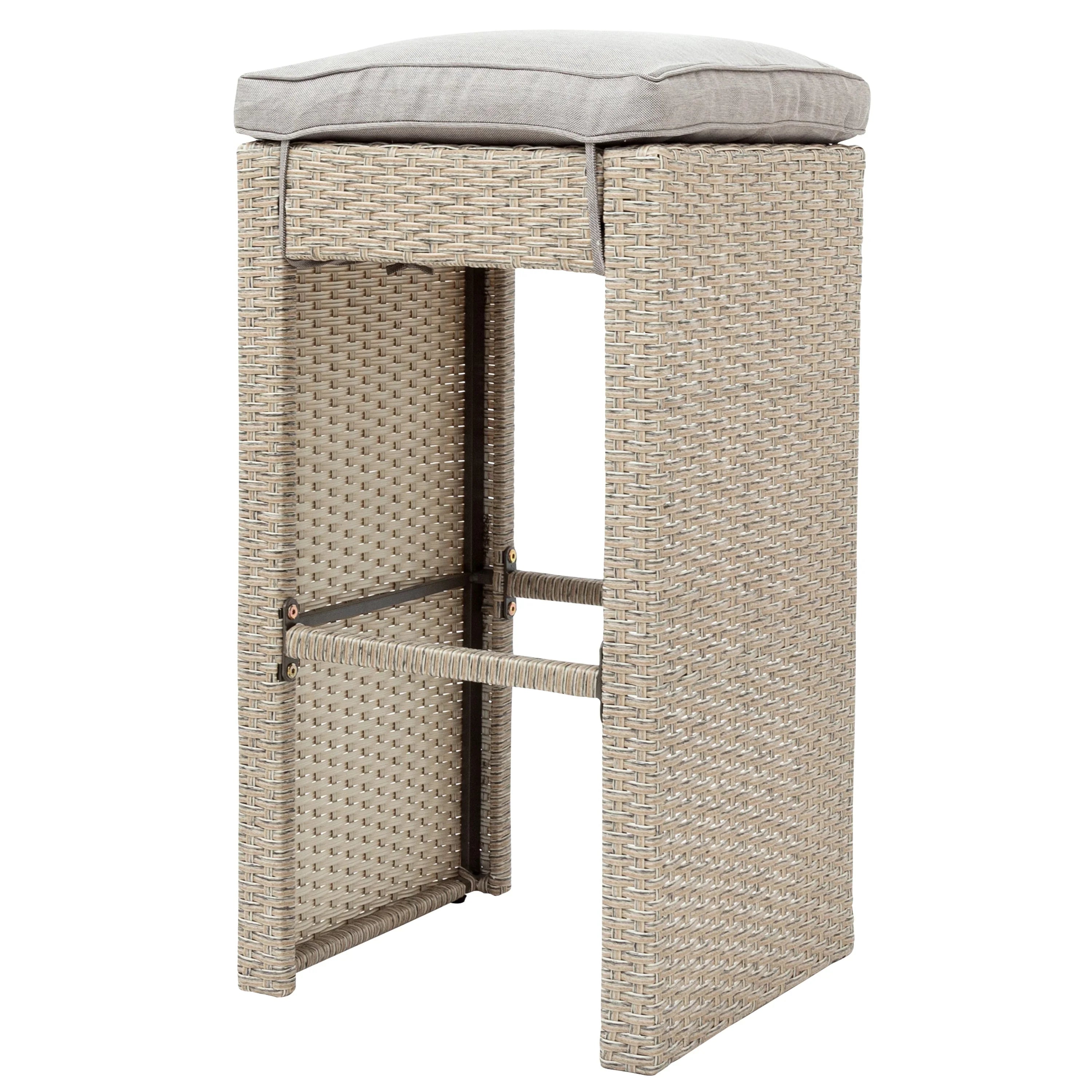 Elvan Outdoor Bar Sets 4 Stool and 1 Table Patio Bar Set (Cream)