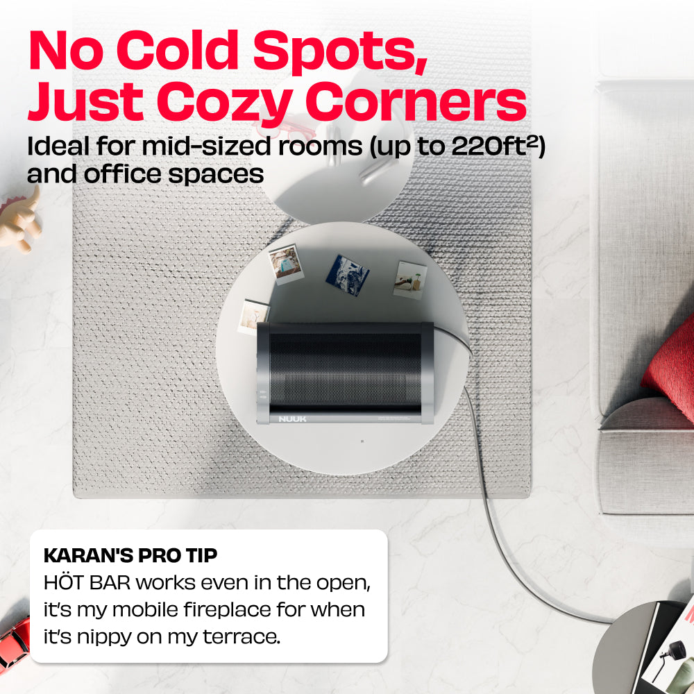HÖT BAR | 2200W Space Heater with PTC Technology and Feather Touch Panel