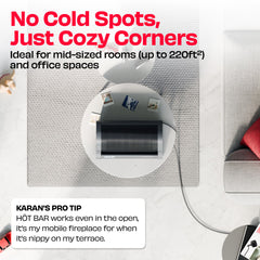 HÖT BAR | 2200W Space Heater with PTC Technology and Feather Touch Panel