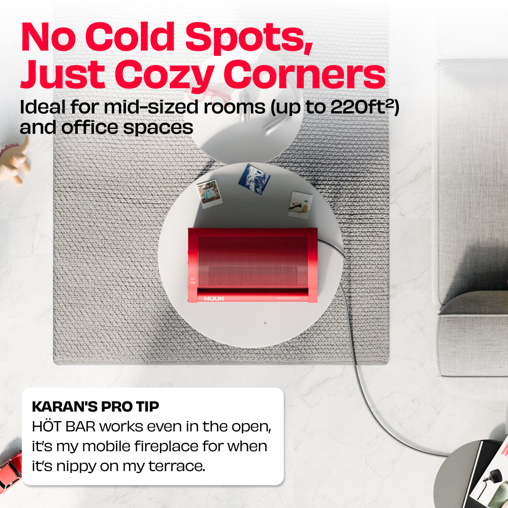 HÖT BAR | 2200W Space Heater with PTC Technology and Feather Touch Panel