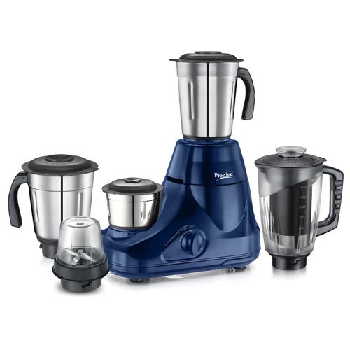 Prestige 750 Watts Astra 5 Jar Juicer Mixer Grinder|3 Stainless Steel Jar| 1 Transparent Juicer Jar| 1 Mix-O-Keep Jar| Blue