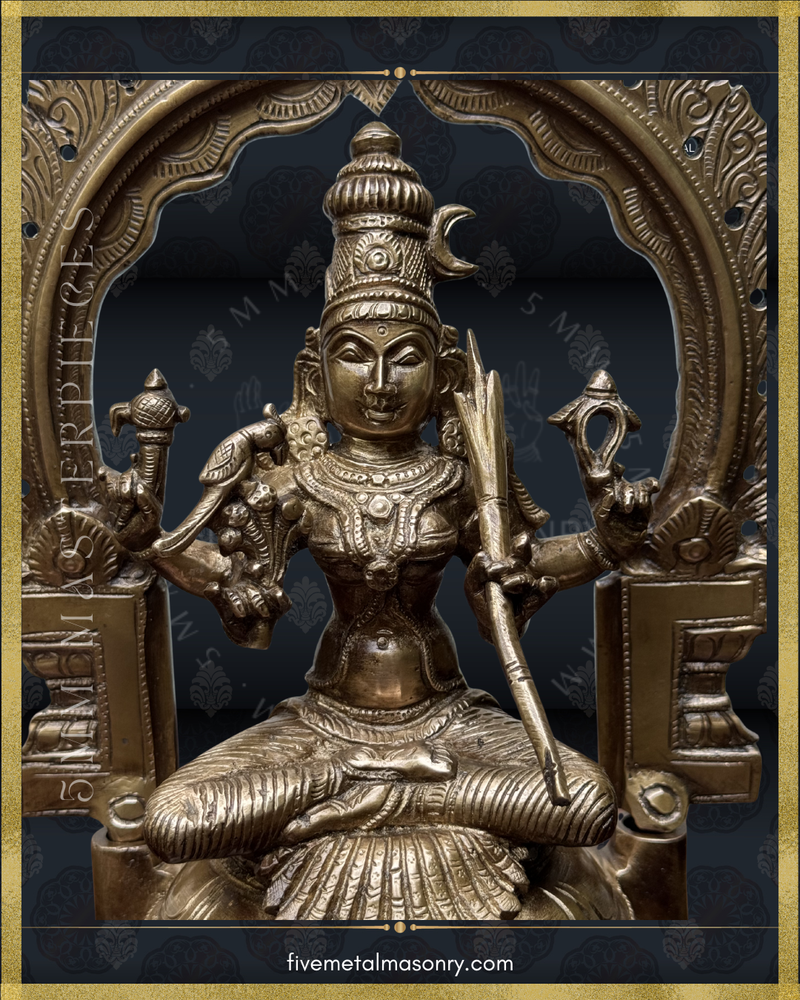 Kamakshi Panchaloha Bronze Icon - 10" with arch - Masterpieces Collection