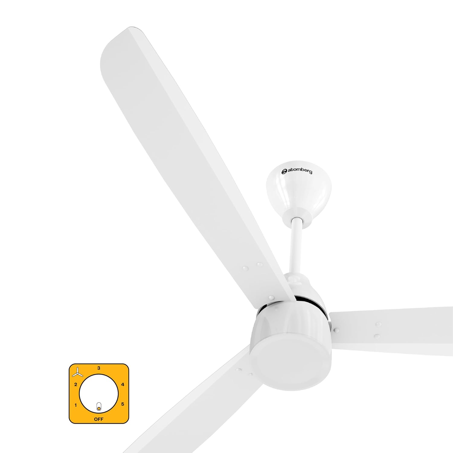 atomberg Renesa Prime 1200mm BLDC Ceiling Fan | Compatible with Step Regulator | BEE 5 star | High Air Delivery | Low Noise | Sleek Design | Power Saving | 3 Year Warranty| Gloss White