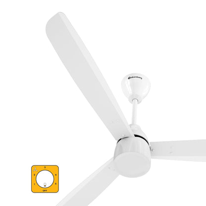 atomberg Renesa Prime 1200mm BLDC Ceiling Fan | Compatible with Step Regulator | BEE 5 star | High Air Delivery | Low Noise | Sleek Design | Power Saving | 3 Year Warranty| Gloss White