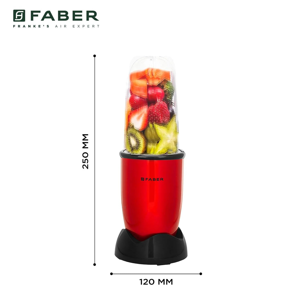 Faber Sportz Blender FSB 3-in-1 Red Velvet|400W|100% Copper Motor|Detachable SS Blade|3 PC Jars 500ML+500ML Mug+300ML|Dr