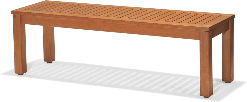 Backless Patio Bench for Living Room Sheesham Wood | Sitting Bench for Outdoor | Balcony 53" (Dark Teak Finish)