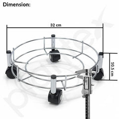 Plantex Gas Cylinder Trolley with Wheels/Stainless Steel LPG Cylinder Stand/Heavy Duty Rolling Gas Stand with Easy Movement Kitchen Lpg Trolley (Chrome, Pack of 1)-2