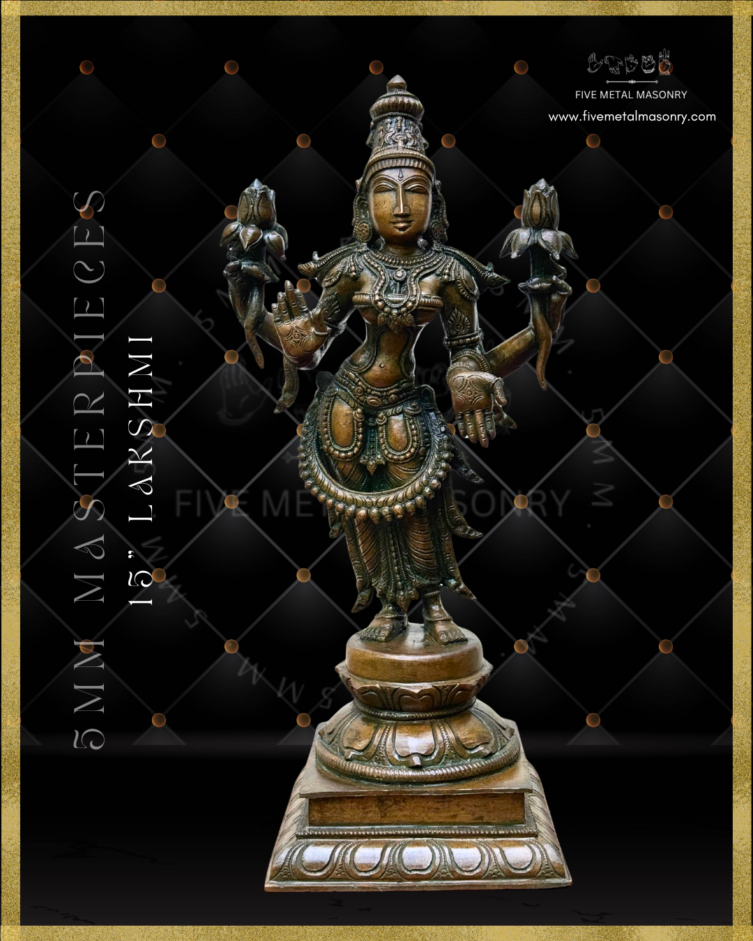 Lakshmi - Panchaloha Bronze Icon - 15" Standing - Masterpieces Collection