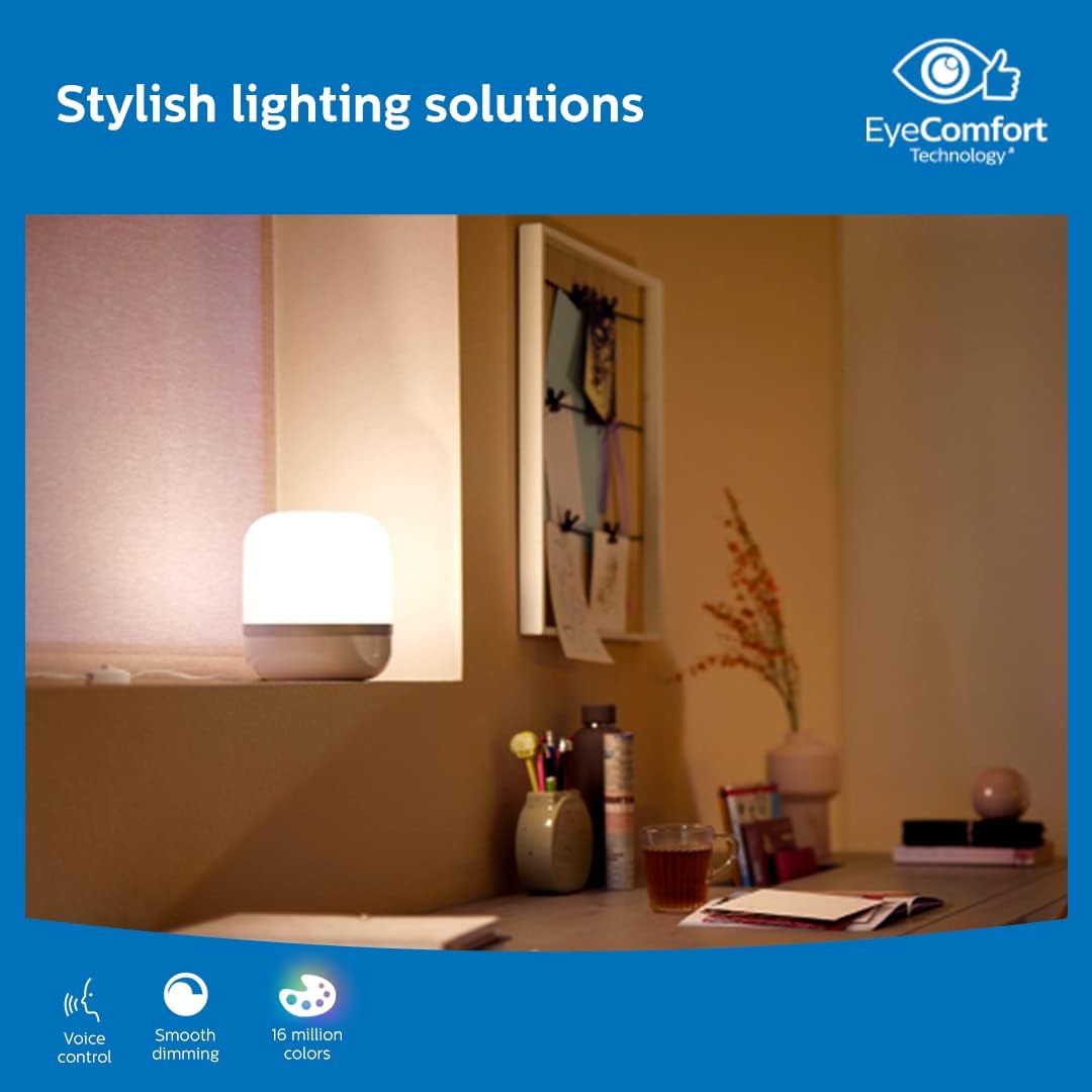 Philips 10W Wi-Fi Smart LED Table Lamp with Music Sync, Voice Control & Dimmable Feature