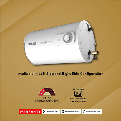 Usha Aqua Horizon 15 Litre Horizontal Storage Water Heater (White)