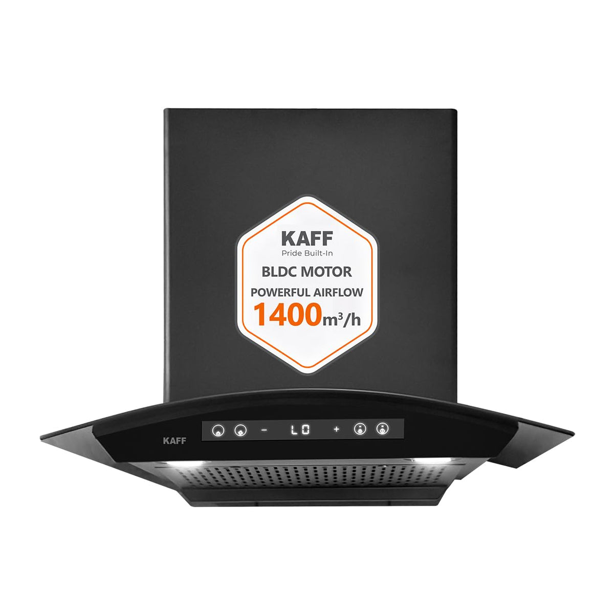 Kaff 60cm Curved BLDC Chimney, Installation Kit Included, KEC 60A-DC