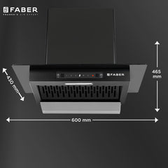 Faber 60cm 1200 m3/hr, Autoclean Chimney||Filterless|| 8Yr on Motor, 2Yr Comprehensive Warranty||Italian design - Made i