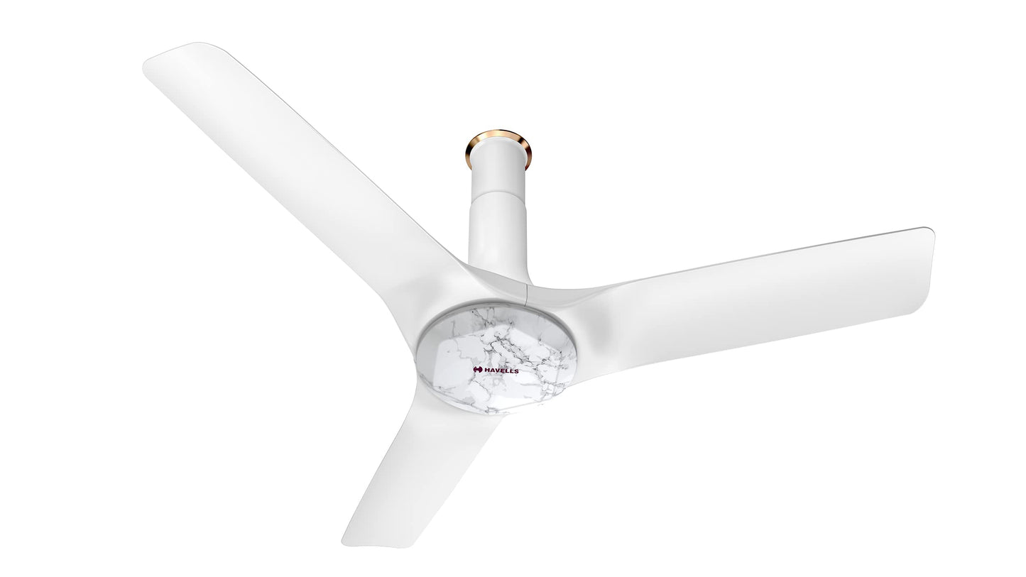 Havells 1200mm Stealth Air Prime BLDC Motor Ceiling Fan | Most Silent & Premium, 5 Star with RF Remote, 100% Copper | Upto 55% Energy Saving, Timer, Memory Backup | (Pack of 1, Marble Dust)