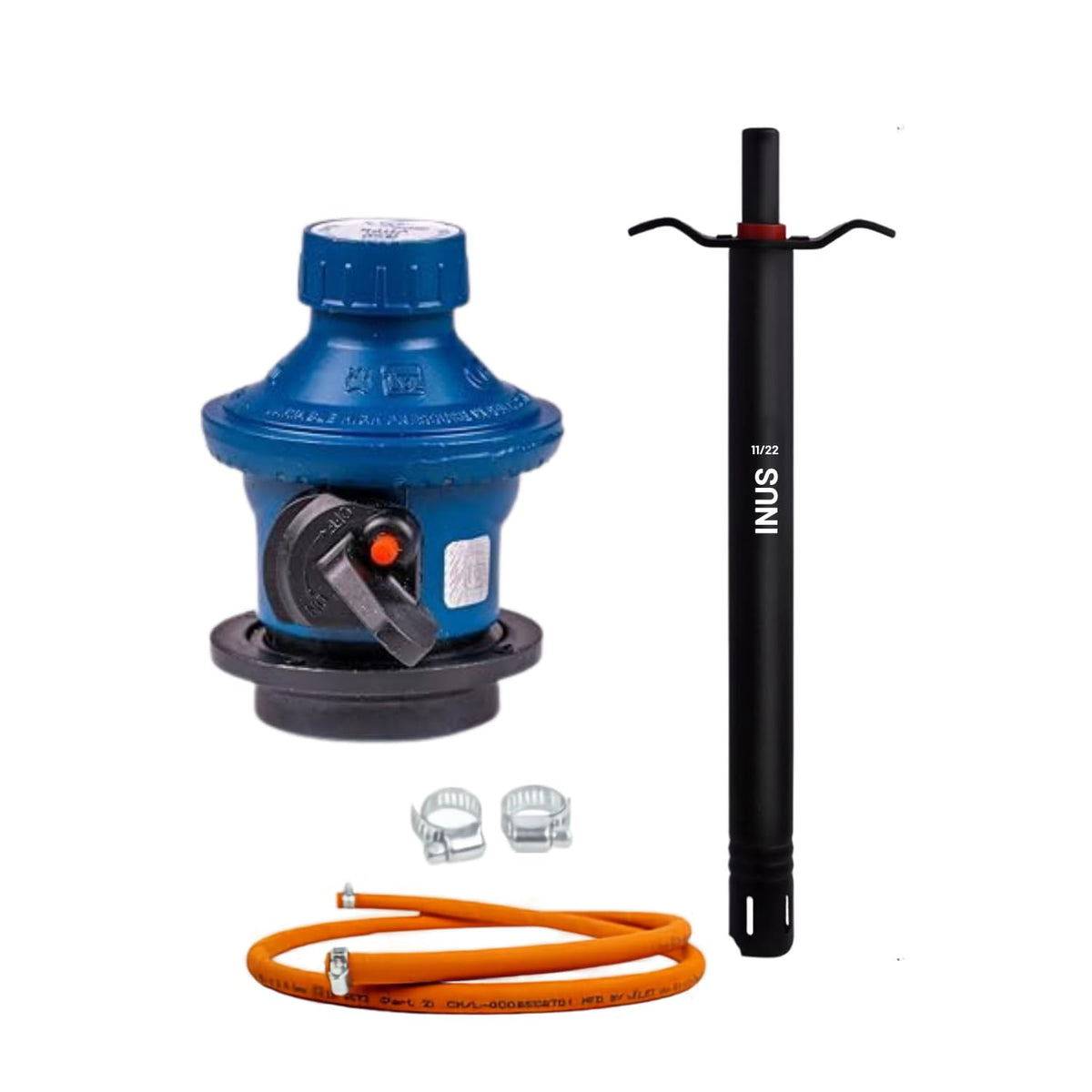 INUS Combo of Easy Grip Metal Regular Lighters and Hose Pipe and Unique Regulator from Imported Korean Zinc, Adjustable Combo of 3