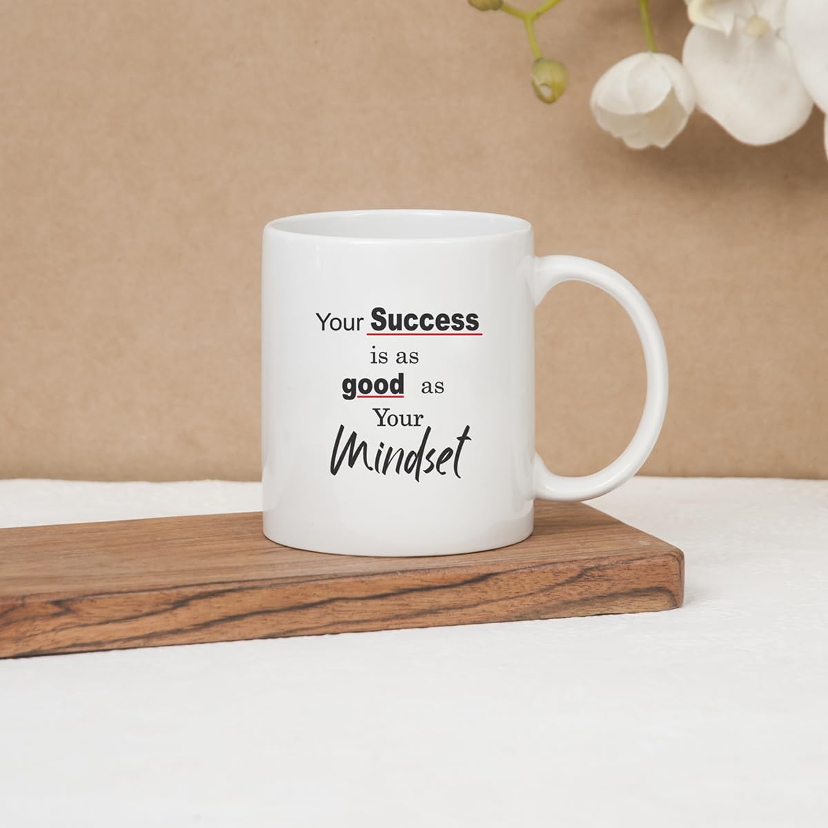 Clay Craft Fine Ceramic Start Your Morning Printed Milk/Coffee Mug 1 Piece 360 ml