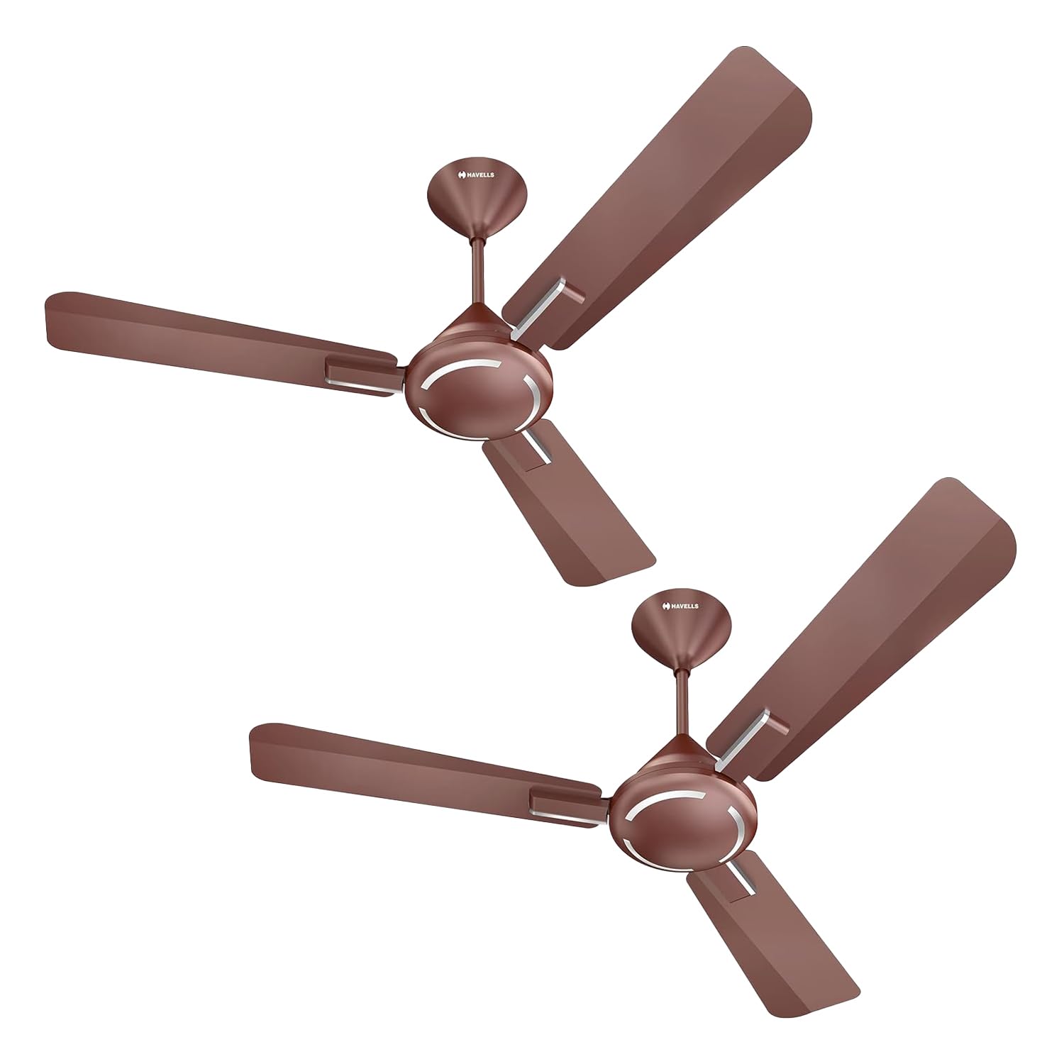 Havells 1200Mm Ambrose Es Ceiling Fan|Premium Finish,Deco. Fan,Elegant Looks,High Air Delivery,Energy Saving,100% Pure Copper Motor|2 Year Warranty By Brand|(4 stars,Pack Of 2,Pearl White Wood)