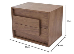 Nightstand End Table Bedside Small Dresser Storage Organizer Unit for Bedroom, Nursery, Wood top, Walnut Brown/