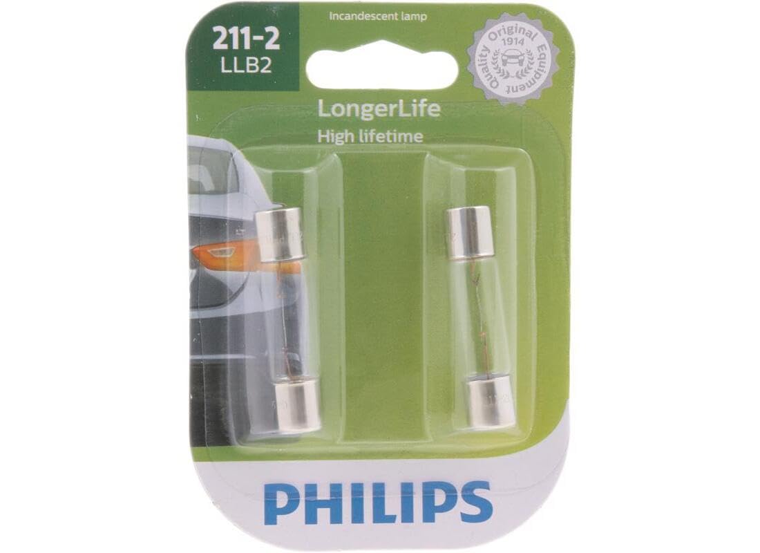 Philips 211-2 LongerLife Miniature Bulb, 2 Pack (Pack of 2)