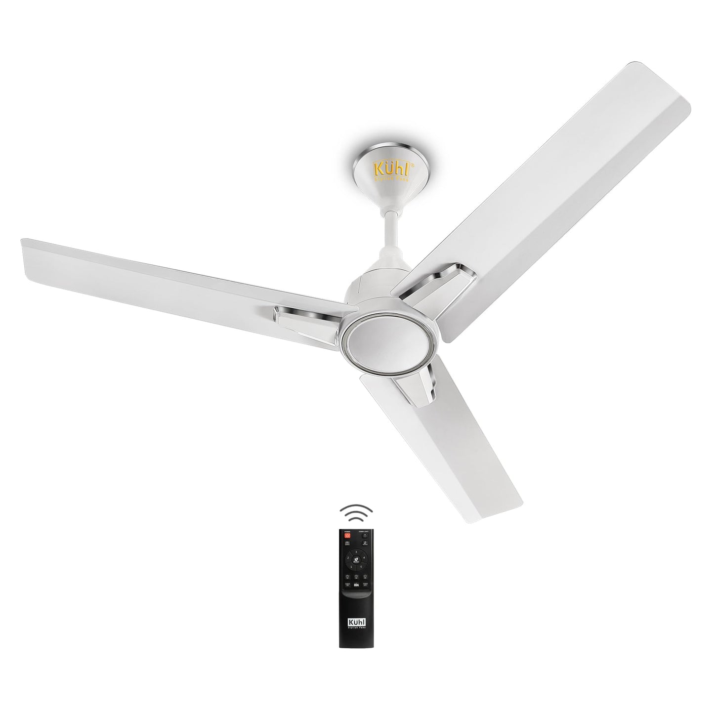 KUHL Arctis A4 1200 mm BLDC 65% Power Saving BLDC Ceiling Fan With Remote | BEE 5 Star Rated & ISI Marked | High Air Flow | 5 Year Warranty on Motor | Silver Mist