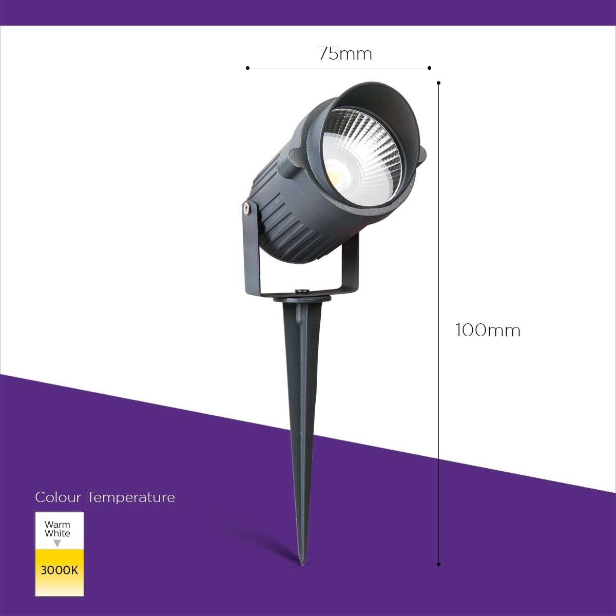 Philips EcoLink 7-Watt Garden Spike 3000K IP65 (Pack of 1), White, Standard