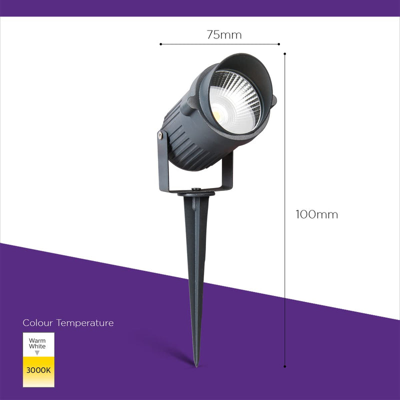 Philips EcoLink 7-Watt Garden Spike 3000K IP65 (Pack of 1), White, Standard