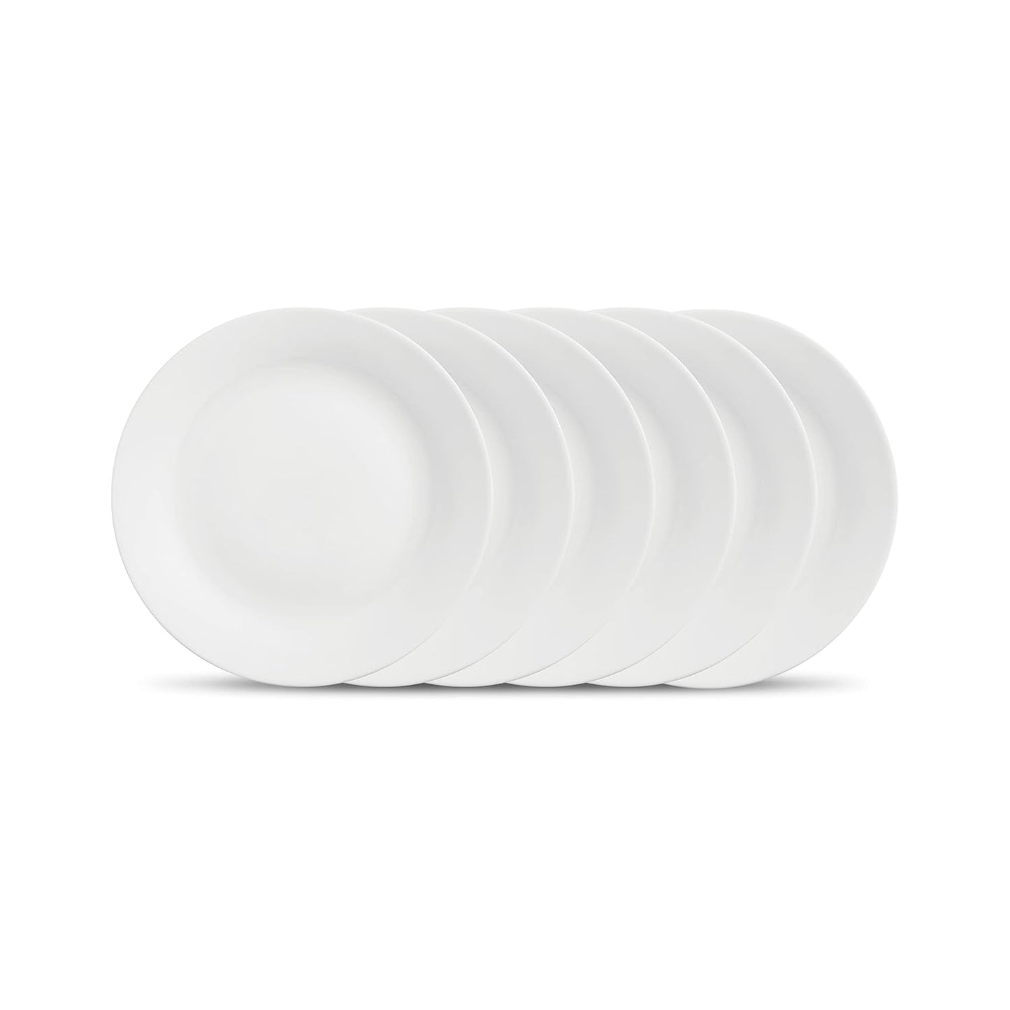 La Opala, Ivory Collection, Opal Glass Full Plate Set 6 pcs, Plainware, White